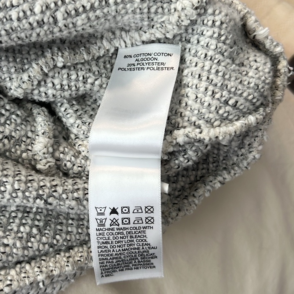 Lucky Brand,Bouclé Textured Cotton Blend Sweater Oatmeal Neutral Casual Size S - Picture 7 of 9